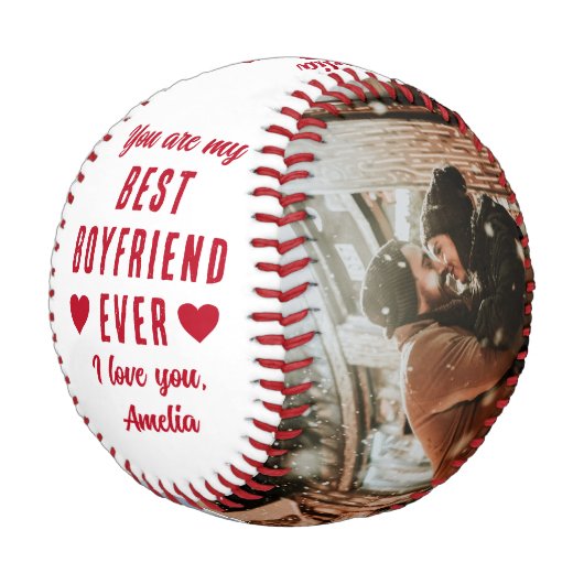 Balle De Baseball Best Boyfriend Ever Hearts 2 Photos (Angle)