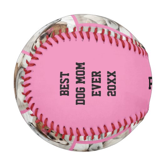 Balle De Baseball BEST CHIEN PERSONNALISÉ MOM JAMAIS Baseball (Devant Gauche)