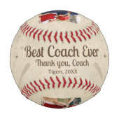 Balle De Baseball Best Coach Ever 2 Photo Coach Gift Keepsake (Dos)