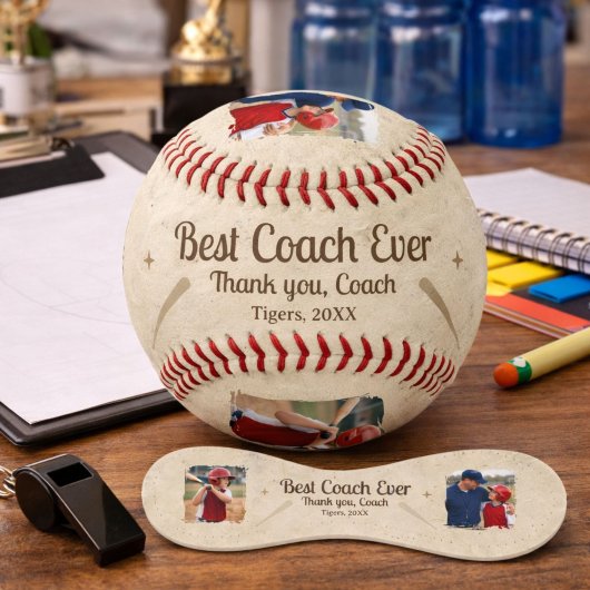 Balle De Baseball Best Coach Ever 2 Photo Coach Gift Keepsake