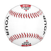 Balle De Baseball Best Dad Ever Custom Image Baseball (Dos)