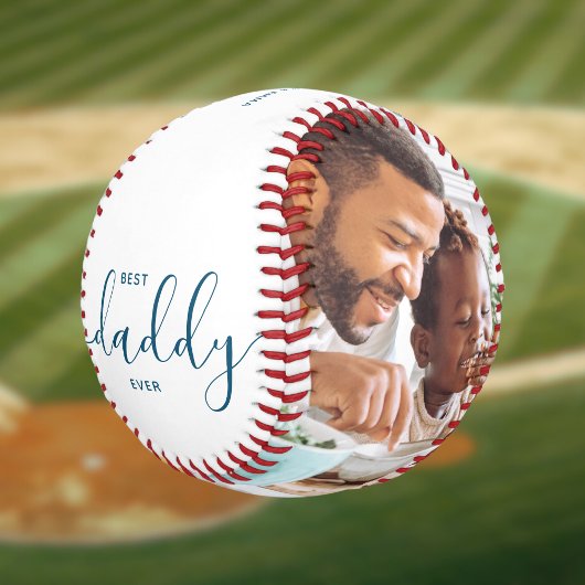 Balle De Baseball Best Daddy Ever Custom Text Photo Don