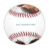 Balle De Baseball Best Daddy Ever Custom Text Photo Don (Dos)