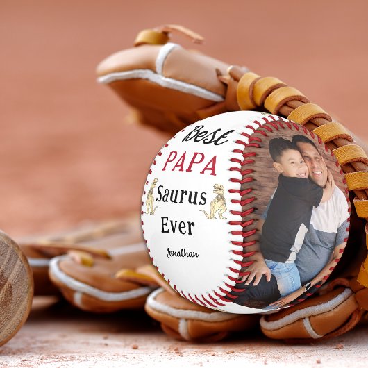 Balle De Baseball Best Papa Saurus Ever Personalized Photos