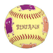 Balle De Baseball Beurre d'arachide mignonne et caricature sandwich  (Devant)
