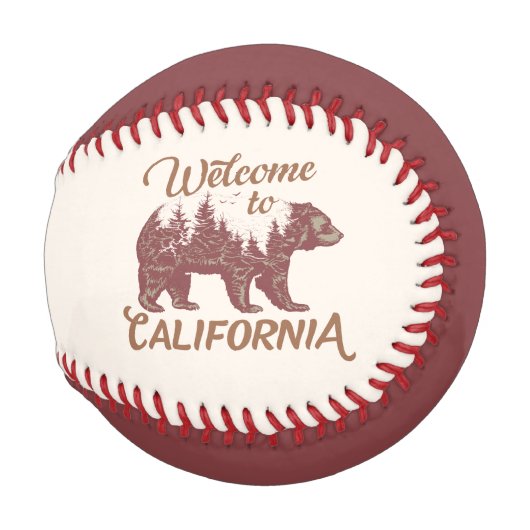 Balle De Baseball Bienvenue à l'ours de Californie (Devant Droite)