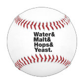 Balle De Baseball Bière = Eau & Malt & Hops & Yeast. (Dos)