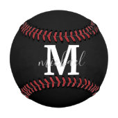 Balle De Baseball black and white monogram personalized inital (Dos)