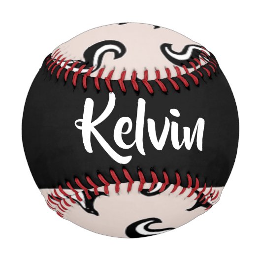 Balle De Baseball Black and white skunks on rose rose (Devant)