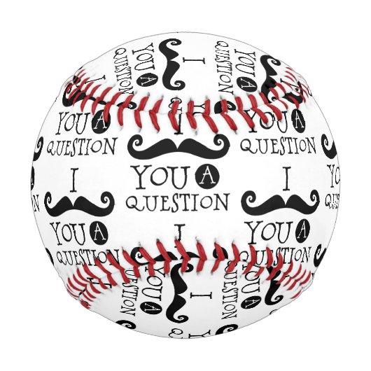 Balle De Baseball Black Je te moustache une question (Devant)