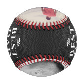 Balle De Baseball Black Leather Imprimer Best Papa 2 Photo Collage (Dos)