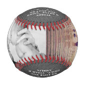 Balle De Baseball Black Leather Imprimer Best Papa 2 Photo Collage (Devant)