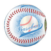 Balle De Baseball Bleu | Baseball Retro Blanc avec photo (Devant Gauche)