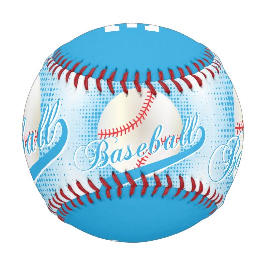 Balle De Baseball Bleu ciel | White Retro Baseball Sports (Dos)