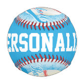 Balle De Baseball Bleu ciel | White Retro Baseball Sports (Devant)