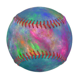 Balle De Baseball Bleu Magenta Vert Violet Orange Abstraction