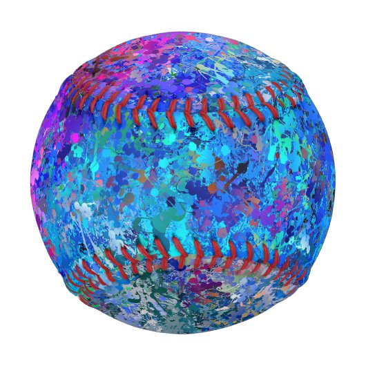 Balle De Baseball Bleu rose Turquoise gouttes Abstraction (Devant)