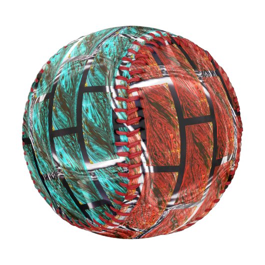 Balle De Baseball Bleu rouge, bulles sur la grille ou effet brique? (Angle)