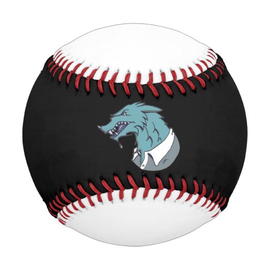 Balle De Baseball Bleu Werewolf baseball noir et blanc (Devant)