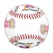 Balle De Baseball Blonde fille de baseball avec vélo rose (Dos)
