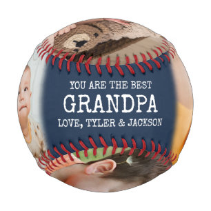 Balle De Baseball Blue Keepsaké 4 Photo Collage pour grand-père