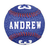 Balle De Baseball Blue Leather Print Player Nom d'équipe Numéro d'éq (Dos)