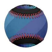 Balle De Baseball Blue Ombre Nom Monogramme Initial Pour Hommes (Dos)