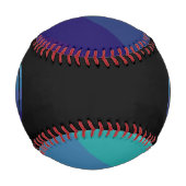 Balle De Baseball Blue Ombre Nom Monogramme Initial Pour Hommes (Devant)