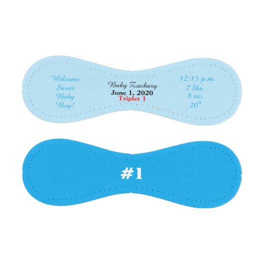 Balle De Baseball Blue Triplet Boy Stats de naissance (Panneaux)