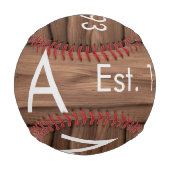 Balle De Baseball boho rustique Brown ajouter nom lettre année date (Dos)