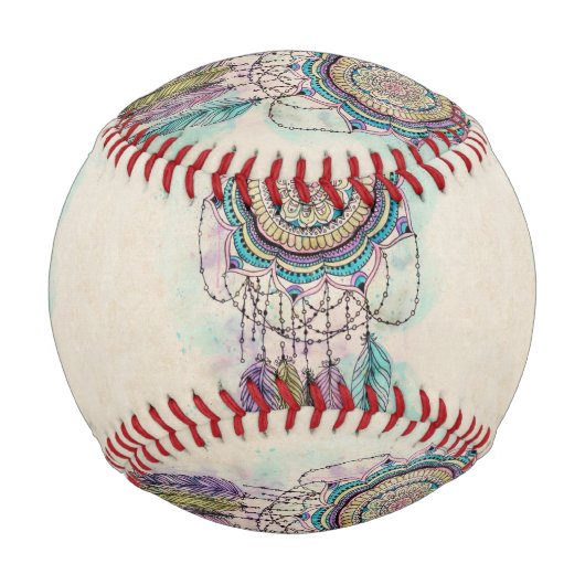 Balle De Baseball Boho Watercolor Mandala Dreamcatcher (Devant)