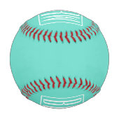 Balle De Baseball Bold Modern | White on aqua (Dos)