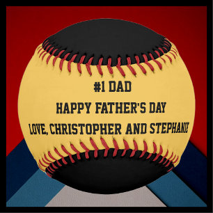 Balle De Baseball Bonne Fête des pères Baseball, #1 Papa, Custom