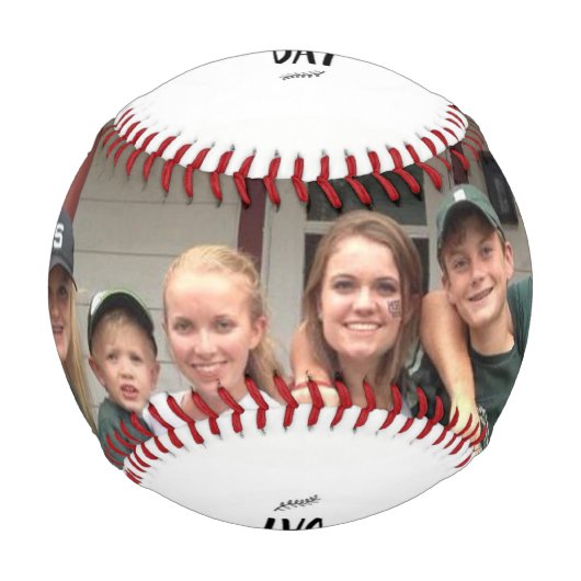 Balle De Baseball Bonne Fête des pères Personnalisée Photos de famil (Devant)