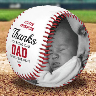 Balle De Baseball Bonne Fête des pères Photo Enfants Noms