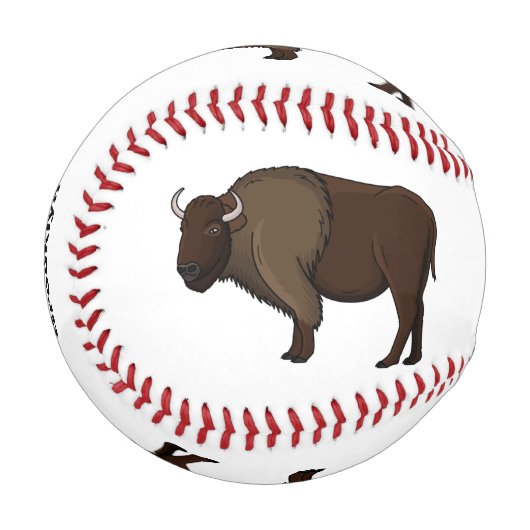 Balle De Baseball Bonne illustration de bison américain (Devant Gauche)