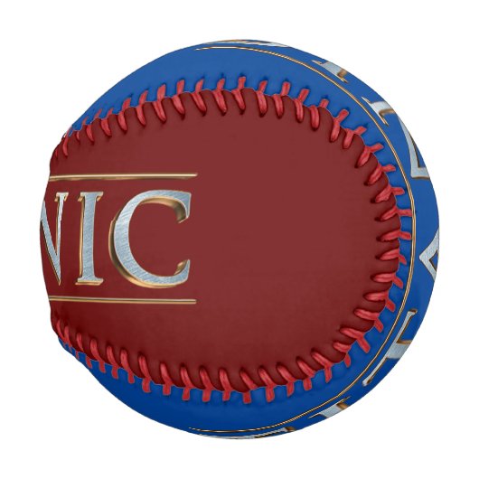 Balle De Baseball Bourgogne Titanic et bleu (Devant Droite)