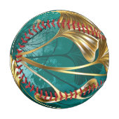 Balle De Baseball Branche avec Feuilles d'or Ginko Biloba (Devant Gauche)