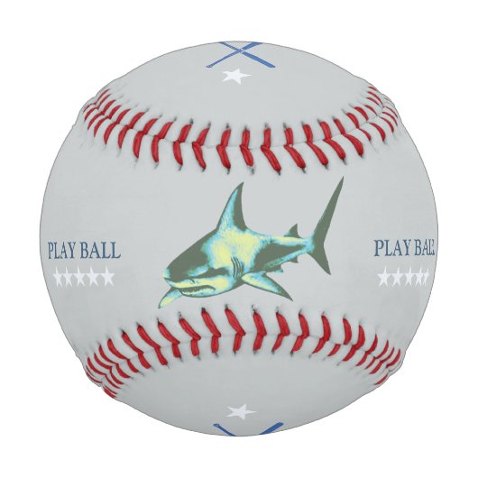 Balle De Baseball brave requin baseballer personnalisé (Devant)