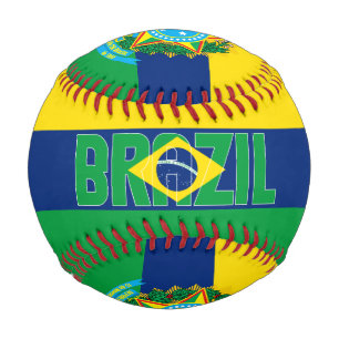 Balle De Baseball Brésil Drapeau et blason Patriotique