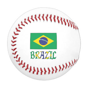 Balle De Baseball Brésil et drapeau brésilien avec votre nom