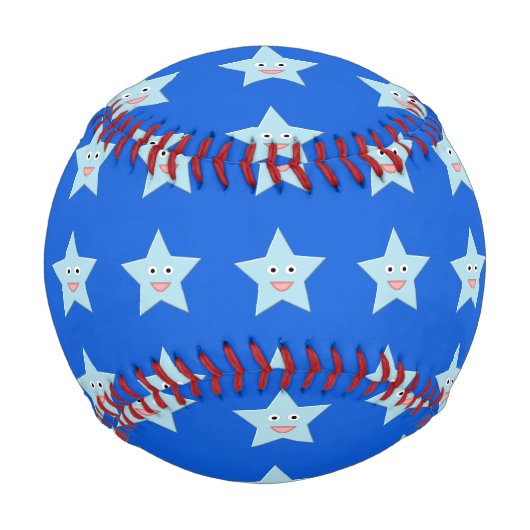 Balle De Baseball Bright Blue Celebration Star Baseball (Devant)