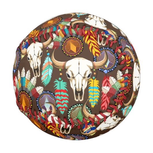 Balle De Baseball Buffalo Skull Native American Emblem (Dos Gauche)