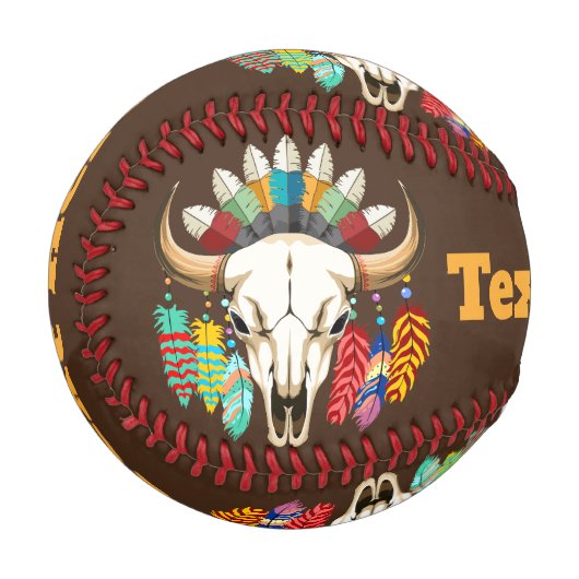 Balle De Baseball Buffalo Skull Native American Emblem (Devant Gauche)