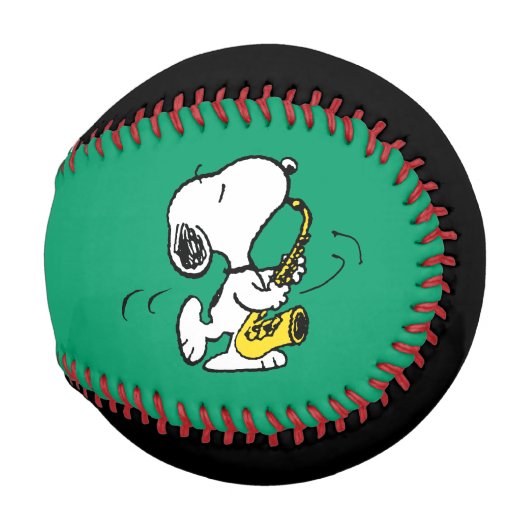 Balle De Baseball cacahuètes | Lecteur Snoopy Saxophone (Devant Droite)