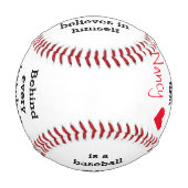 Balle De Baseball Cadeau de baseball de texte personnalisé (Devant)
