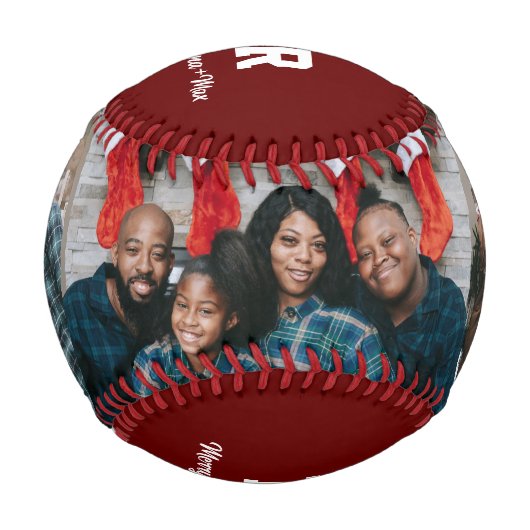 Balle De Baseball Cadeau de Noël photo personnalisée (Devant)