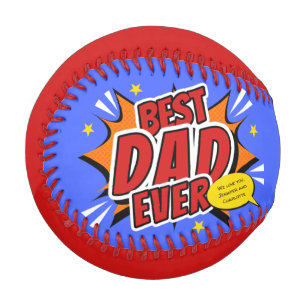 Balle De Baseball Cadeau de papa super-héros de bande dessinée rétro