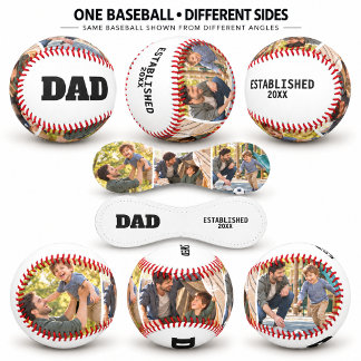 Balle De Baseball Cadeau de photo de père et enfant établi par papa