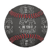 Balle De Baseball Cadeau du 1er anniversaire pour son ballon de base (Dos)